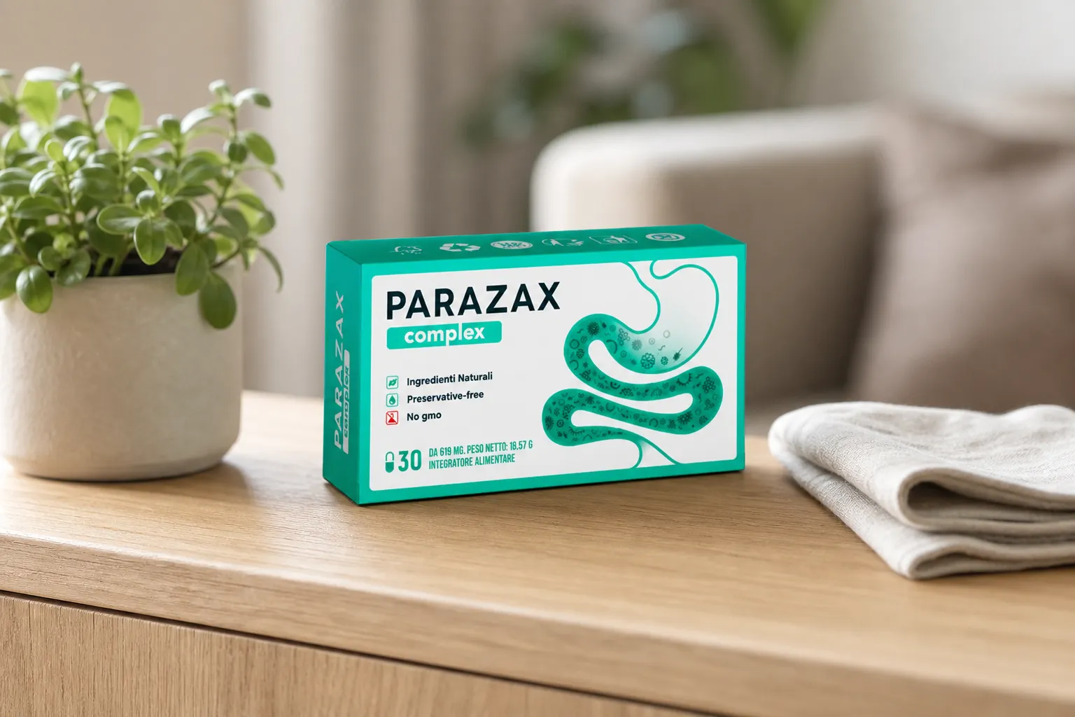 Parazax Complex — Verpackung im Alltag