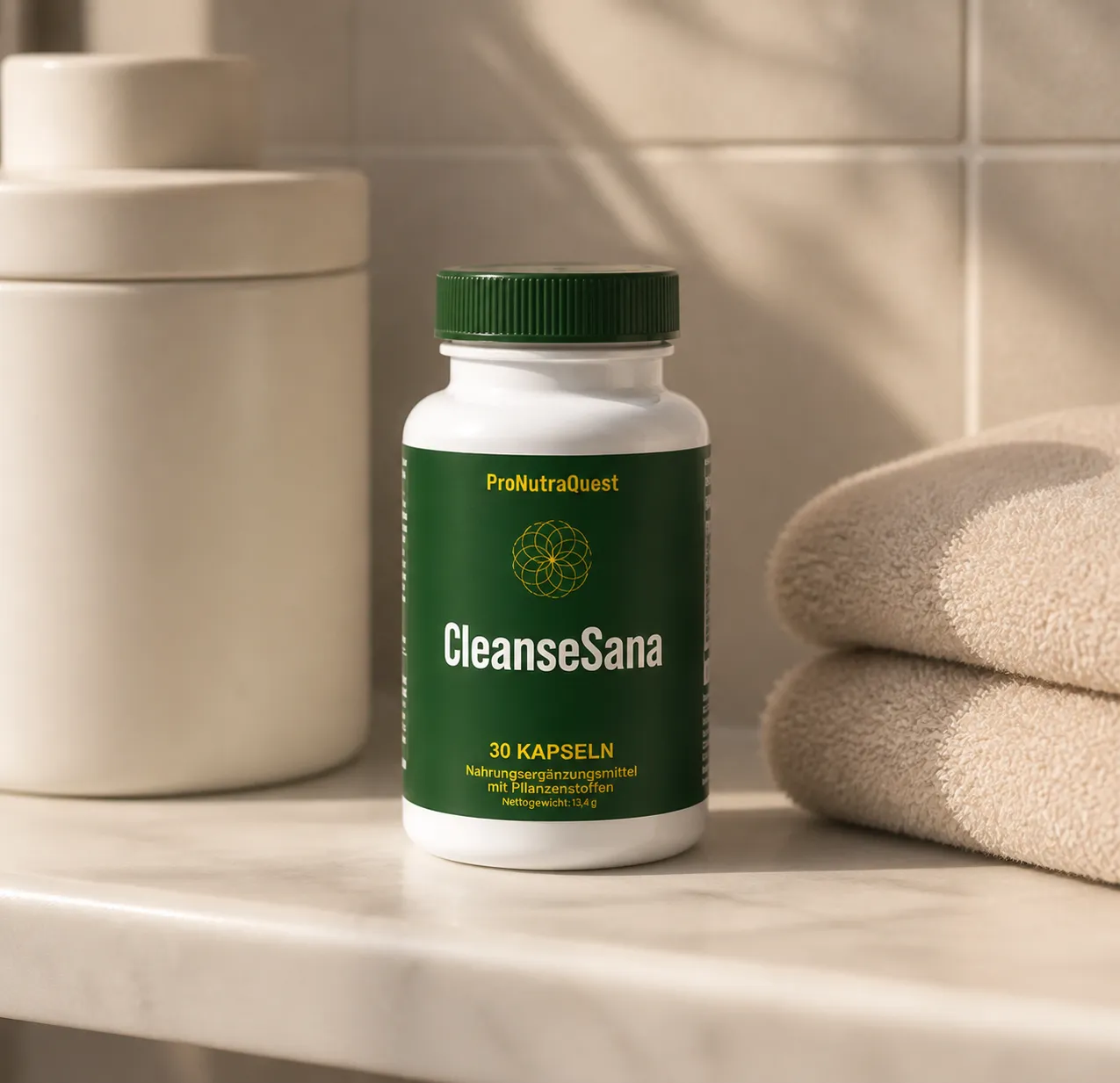 CleanseSana — Verpackung im Alltag
