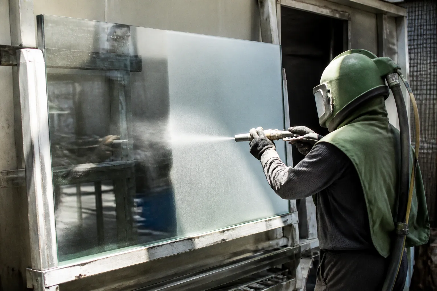 Sandstrahlmattierung: Wie der Matteffekt auf Glas entsteht